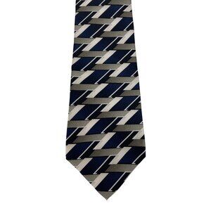 Zylos George Machado Blue & Gray 100% Silk Mens Tie Necktie